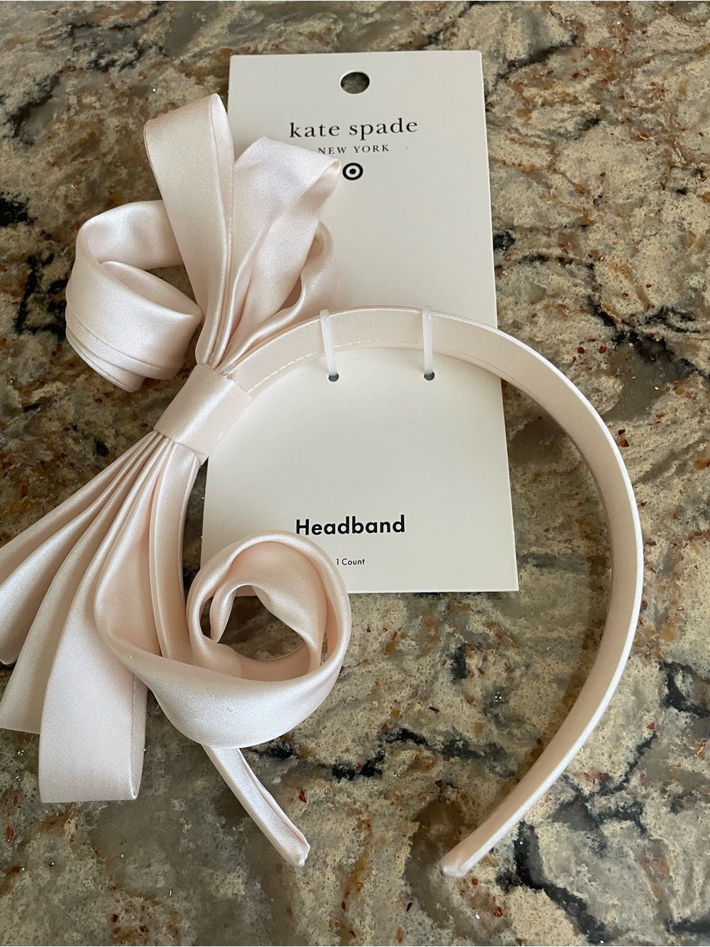 kate spade Satin Bow Headband new cream